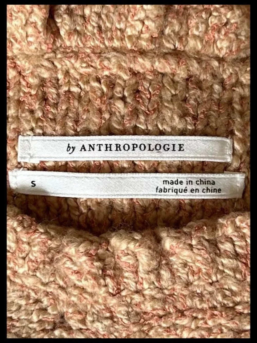 Anthropologie Layered Knit Cropped Vest Cream Orange Lace Embroidered Blouse_S